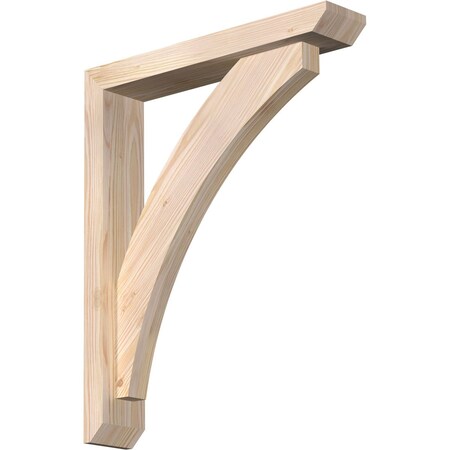 Ekena Millwork Thorton Slat Smooth Bracket w/ Offset Brace, Douglas Fir, 3 1/2"W x 18"D x 22"H BKT0402X18X22THR06SDF
